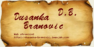 Dušanka Branović vizit kartica